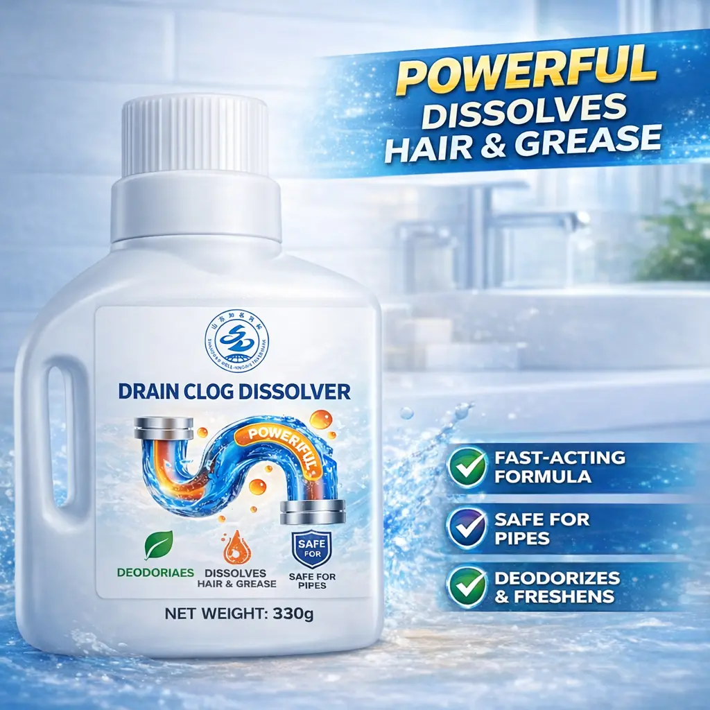 EcoClear Drain Clog Dissolver Powder 330g, Hair & Grease Remover for Kitchen Sink, Shower & Bathroom Drains