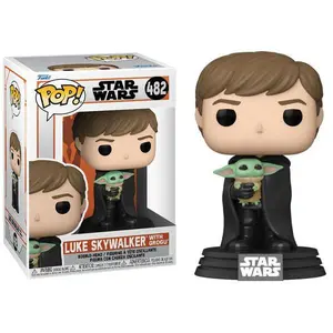Funko Pop! Luke Skywalker w/ Grogu 482 Vinyl Figure in PopShield Protector