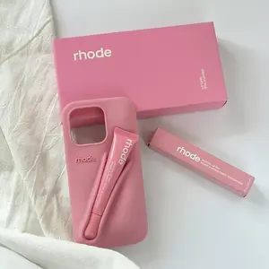 (Deal for you) Rhode Phone Case With Box and Lip Gloss Set Silicone Case for iPhone 17 16 15 14 13 12 11 Pro Max Plus Lipstick Toast Espresso Ribbon Cover