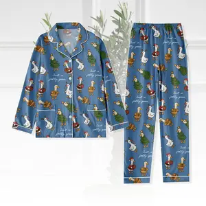 Just A Jolly Goose Pajamas Set, Silly Goose Pajamas For Women, Funny Goose Christmas Pajamas, Funny Animal Lover Set Family