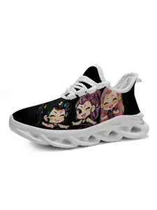 Exclusive Kids Anime Style Sneakers with Unique Print, Cute Chibi Design and Wave Sole, Comfortable Breathable Kpop Style for School Activities, Casual Training Footwear