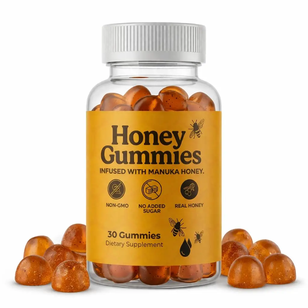 HoneyGummies – Manuka Honey MGO 83+ with Shilajit, Ashwagandha & Sea Moss | Supports Energy, Stamina & Overall Wellness | Non-GMO, Made in USA | 30 Count