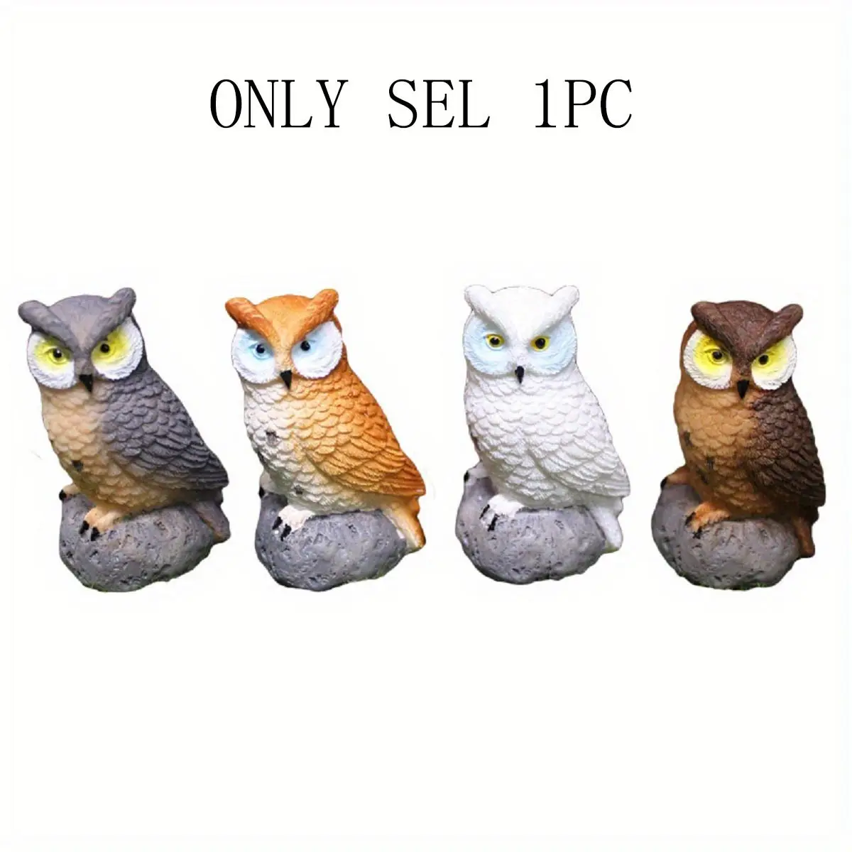 Realistic Owl Figurine Garden Moss Micro Landscape Bird Decoration Animal Resin Craft Model Desktop Decorative Ornament Garden Sculptures Statues