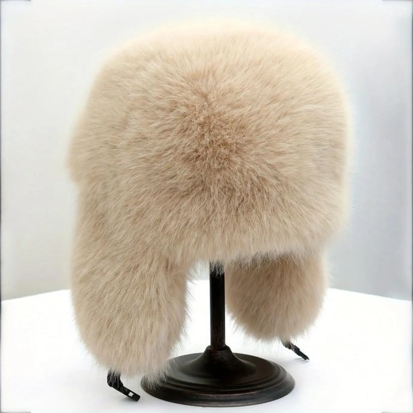 Trending Vintage Blue-Ocean Faux Fur Ushanka Hat | Thickened Warm Ear-Cover Winter Pilot Cap | Cozy Lined Hook-and-Loop Closure Headwear | Ideal for Hiking Skiing Cycling Daily Cold-Weather Wear