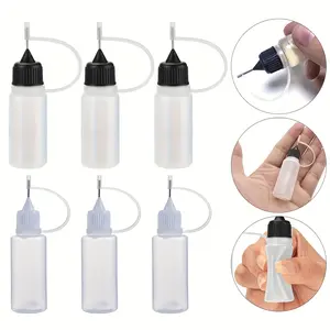 3 Pcs/Pack Precision Tip Applicator Bottles Liquid Dropper Bottles, 10ml 0.3 Ounce Translucent Bottles for Beauty Makeup Tools Lotion Bottles DIY Quilling Craft