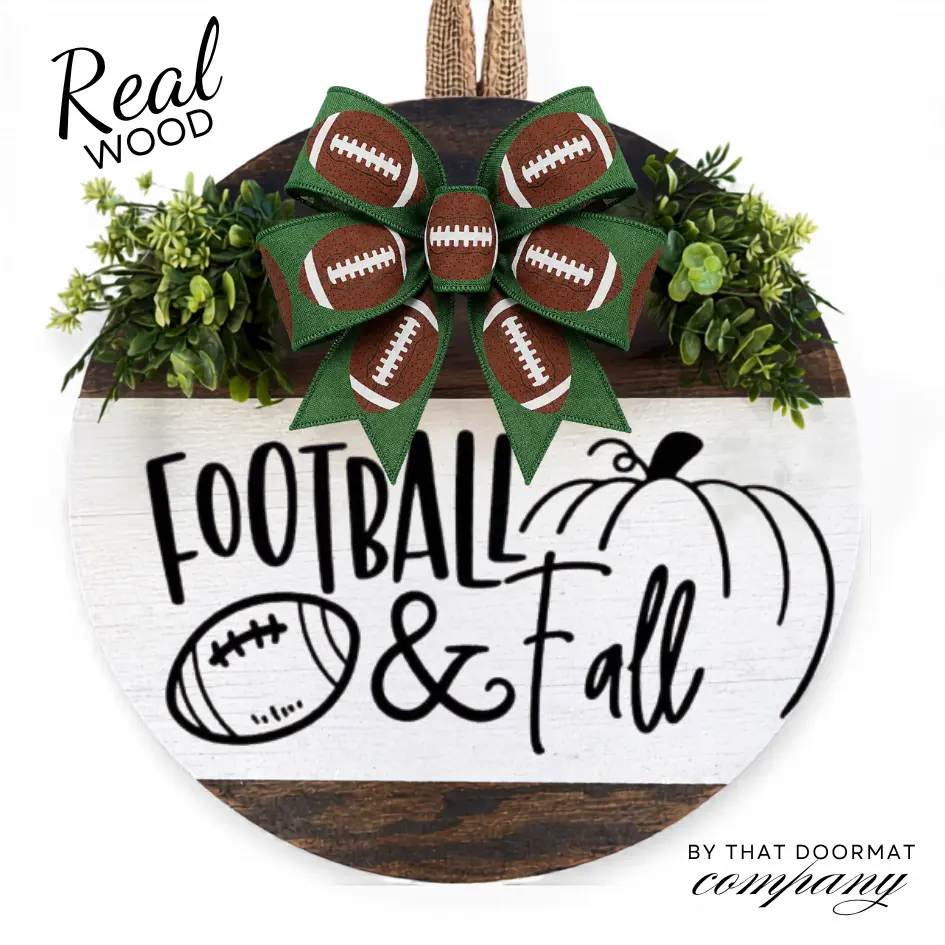 Front Door Decor, Football & Fall, Football Decorations, Front Door Wreath, Welcome To Our Home, Front Door Sign, Welcome Door Hanger, Year Round Door Hanger, Home Decor