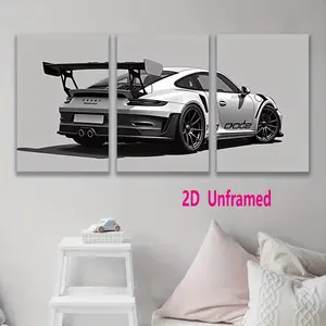 3-piece set, printed canvas art, stylish cars, posters and prints, for offices, living rooms, bedrooms, and bars, frameless