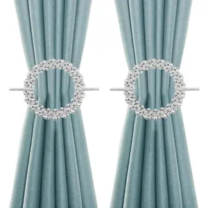 2 Pack  Curtain Tiebacks Round Curtain Holdbacks Plastic Curtain Clips Buckle Drapery Holdbacks  Drapery Tiebacks for Home Window Decoration, with Fixing Rod (20 , )