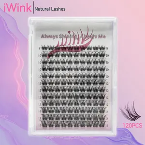 iWink Natural Cluster Lashes 8-16mm Slightly Volume Wispy D Curl Ultra-Thin Invisible Band Versatile Lengths 120pcs Natural Look natural lashes makeup craft clusters diy eyelash extension