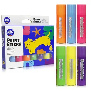 6 Color Quick-Dry Fluorescent Crayons, Water-Based Graffiti Paint Brushes, Kids DIY Drawing Solid Watercolor Pencils, Stamp Pens