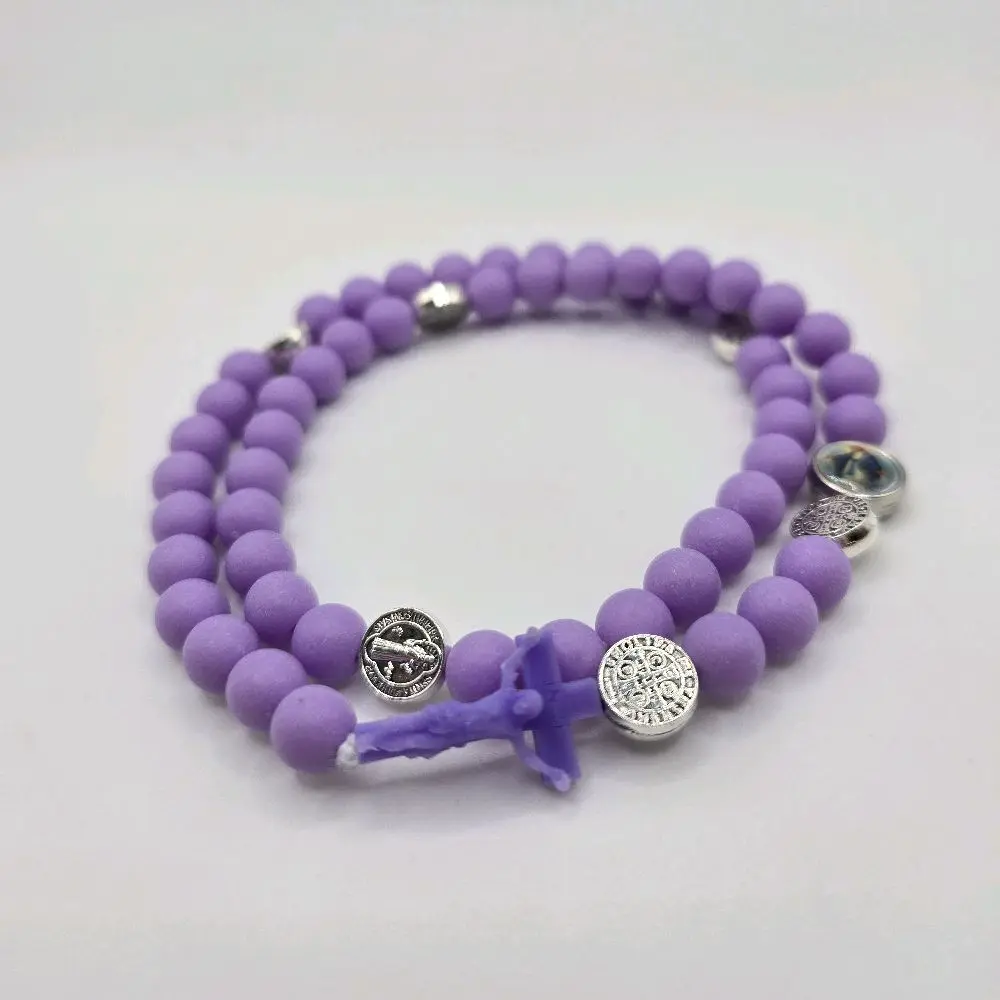 Stretchy Rosary Wrap with Crucifix (Homemade and Made-to-order) Religious Jewelry Gift
