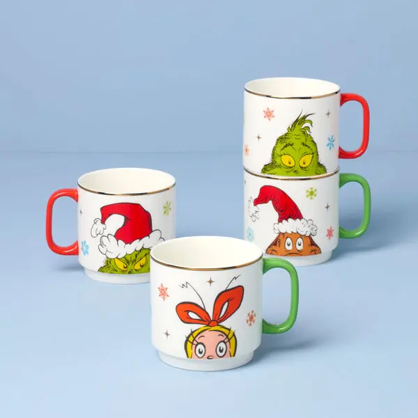 Lenox 898097 Merry Grinchmas Stackable Mugs - Set of 4