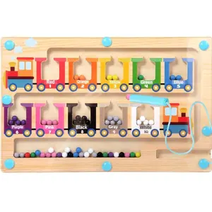 Magnetic Color & Number Maze Montessori Toy for Toddlers Wooden Educational Puzzle for 3-5 Year Olds Fine Motor Skills Counting Game Birthday & Holiday Gift for Boys & Girls