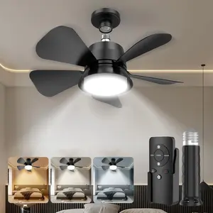 Ceiling Fan light with Remote, 5 Brightness Dimmable Ceiling Fans with Lights, 3000K-6000K Quiet 3-Speed Bedroom Ceiling Fans for Garage Living Room