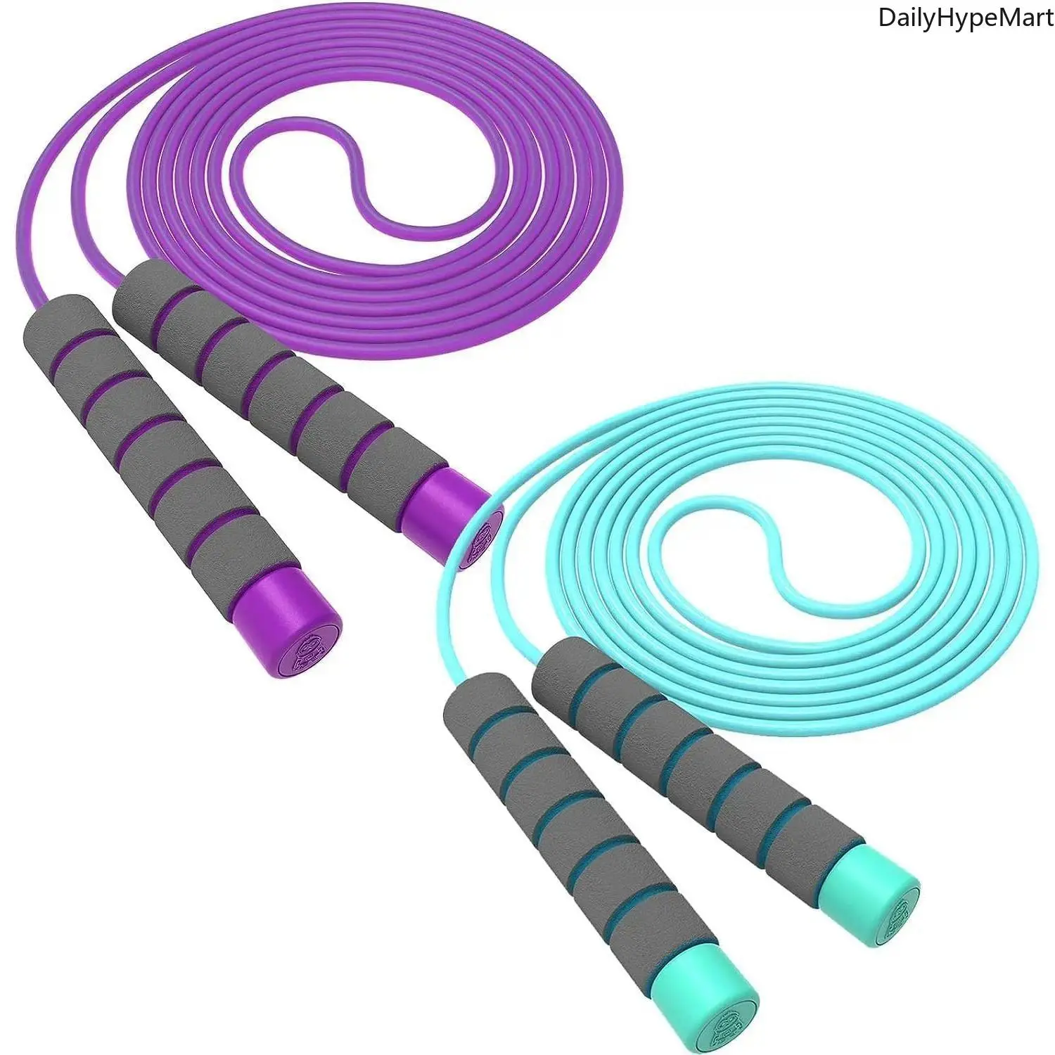 Fashion Fitness Jump Rope 2-Pack with Soft Foam Handles, Adjustable for Men & Women for Daily Home and Gym Workouts