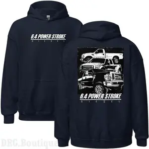 6.4 Power Stroke Diesel Hoodie - Heavy-Duty Truck Sweatshirt, 100% Cotton, Casual Crew Neck, Medium, All Seasons, Fitted Pullover - Green, Menswear, diesel mechanic hoodies