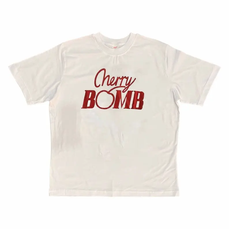 Cherry Bombt-Shirt, Y2K T-Shirt, 2000S T-Shirt Cotton Womenswear Casual Check