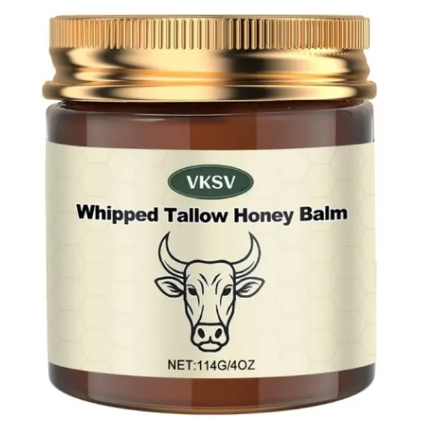 All-Natural Handmade Whipped Tallow Honey Balm (4 Oz) - 1-Piece Cream Body Butter, All-Natural Body Butter, 24-Month Moisture Retention, Gentle Black Friday Gift Package for Soft Smooth Skin, All-Natural Body Butters, Cream Body Butters
