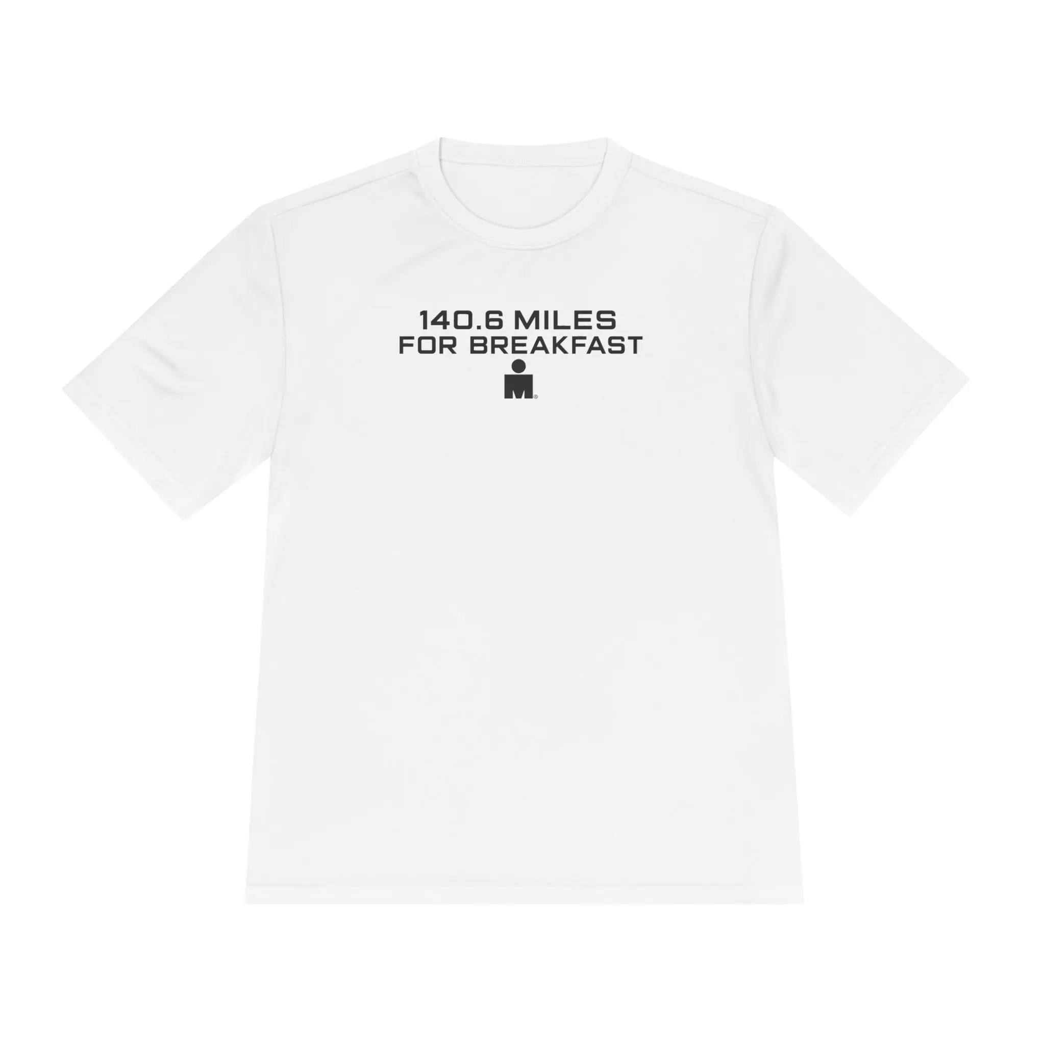 140.6 Miles For Breakfast tee | Triathlon Running Shirt, ASL Leave Your Mark Back Design