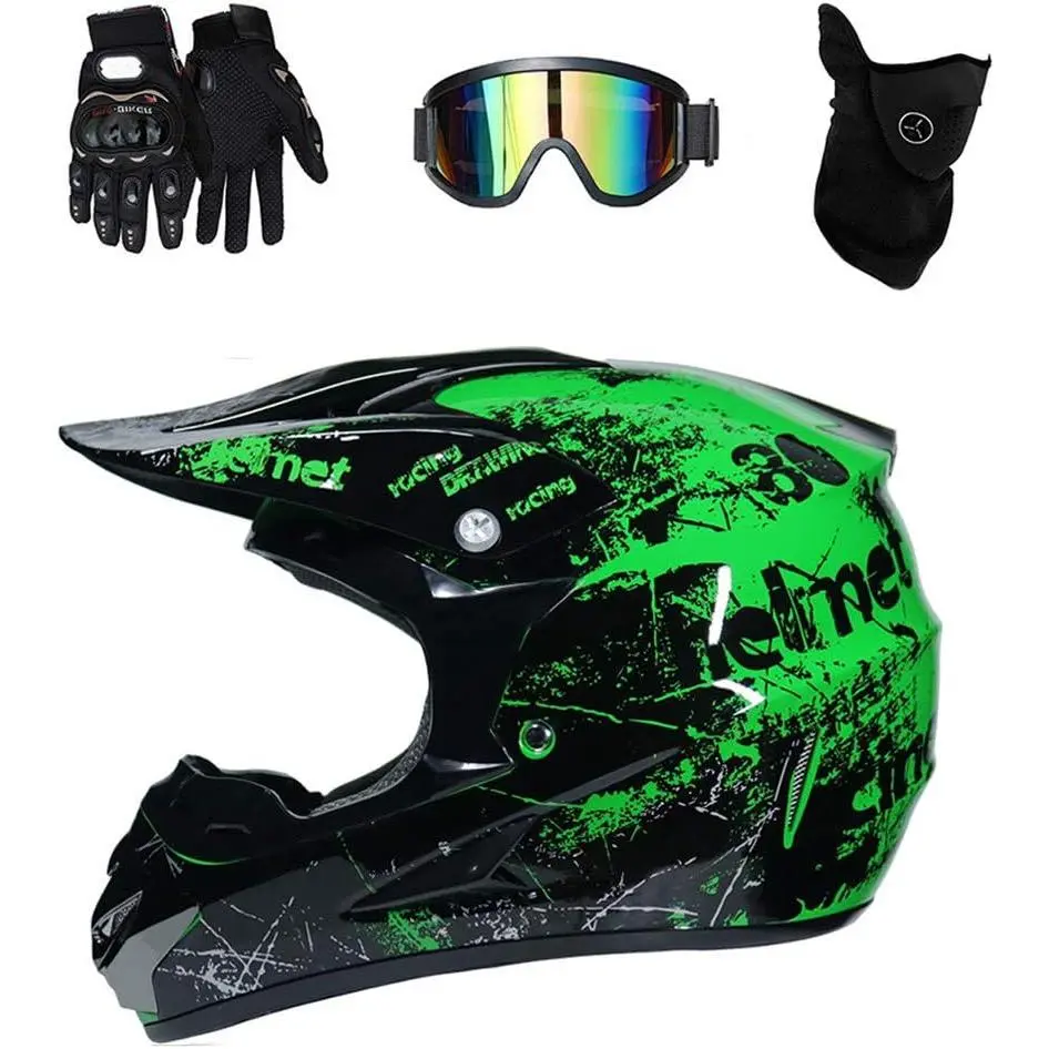 Lightweight ABS Shell Motocross Helmet for Men & Women, DOT Certified Off-Road Protective Gear for ATV, Dirt Bike & BMX with Adjustable Vents & Removable Liner, Lightweight Protective Helmet, Motorcycle Riding Helmet