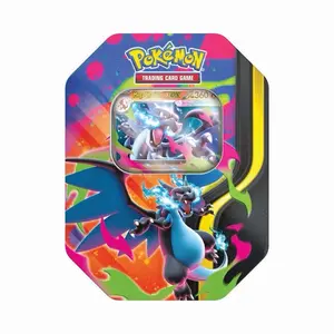 Pokemon TCG Mega Charizard Tin Mega Charizard X 4 Packs Pokemon Day Live Stream Sealed Product Final Sale No Cancellations Refunds Exchanges