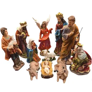 Nativity Set 11 Pieces 8 Inches Tall Christmas -Naciemento de 8 Pulgadas de Alto Con 11 Piezas Religious Decoration