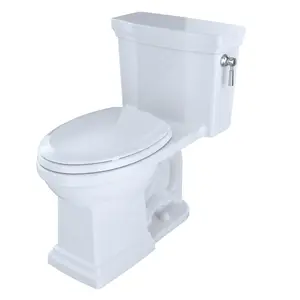 212 MAIN Promenade 1-Piece Elongated 1.28 GPF Water-Efficient ADA-Compliant Universal Height Floor-Mount Toilet, Cefiontect, Right-Hand Trip Lever, Cotton White, Modern, Adacompliant, Floormount