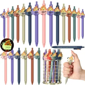 12 count Dumpster Fire Gifts Funny Luminous Dumpster Fire Ballpoint Pens Emotional Support Pens Staff Appreciation Gifts for Nurse Teacher Student Employee Coworkers Office