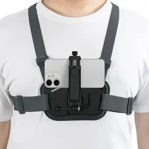 1-Set Mobile Phone Chest Adjustable Strap Mount GoPro Chests, Cell Phone Clips Harness Holder Bracket for GoPro Hero 2018/7/6/5/4/3, Session, Action Camera Chest Strap Holder