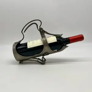 Ornate French Pewter Wine Cradle by Etain Royal
