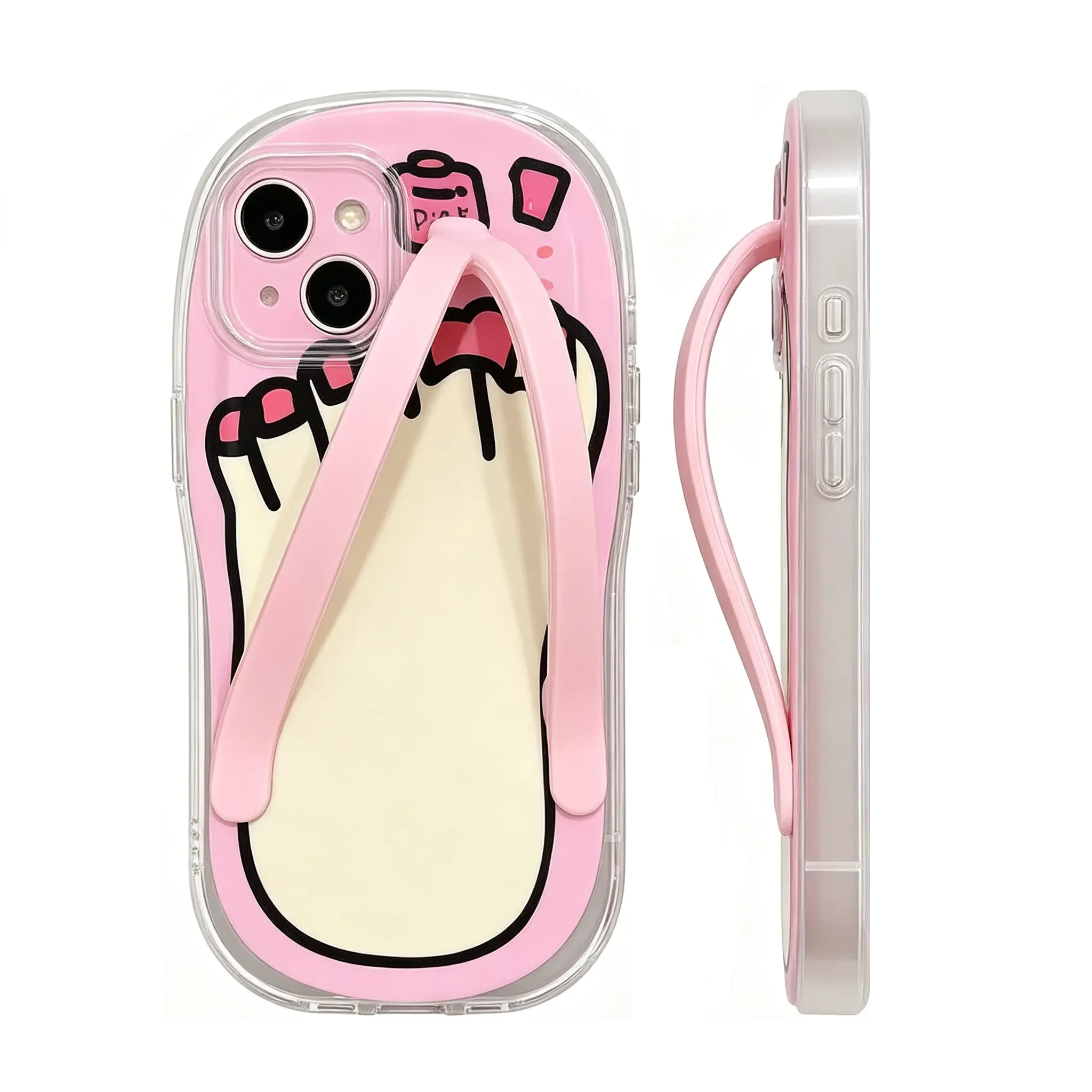 (Case & Nova) Funny 3D Flip Flop Polycarbonate Smartphone & Cellphone Case, Creative Silicone Shockproof Cover, Vivid Print Multi-Model Anti-Drop Accessory for iPhone 16 Pro Max, 15 Plus, 15, 14, 13, 12, 11