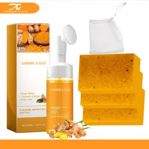 Turmeric & Kojic Acid Soap Bar,Facial and Body Cleansing,Daily Skin Cleansing Soap Bar, Suitable for Both Men and Women, Moisturizing and Mild Kojic Acid Soap Bar, Comes with Soap Bag Skincare Cleanser Natural Carrot