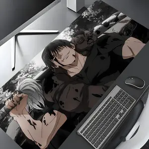 Black & White Anime Tough Warriors Design Large Gaming Mouse Pad,Anime Mousepad,Aesthetic Desktop Decoration Drotection Pad,Washable Rubber Pad Non-Slip Lock Edge Multi-Size Mouse Pad Suitable For Home Office,Good Gift for Family and Friends