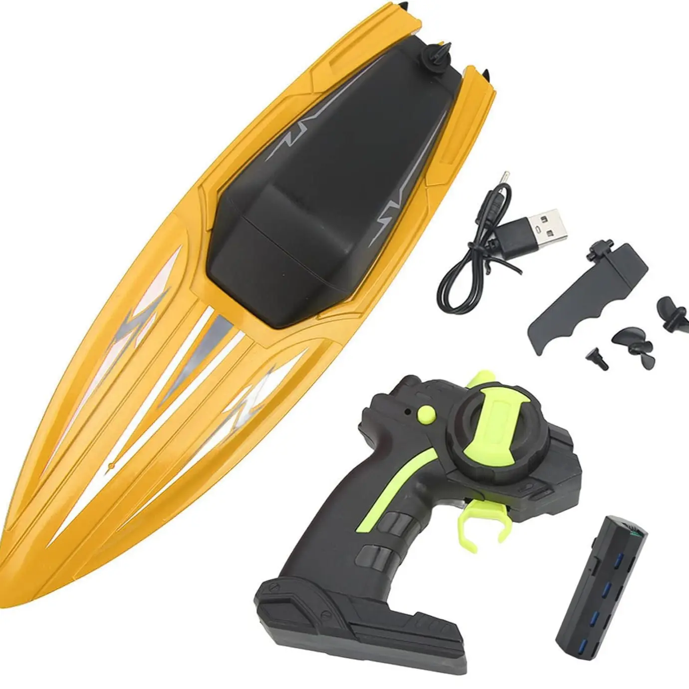Remote Control Boat for Adults & Kids, Remote Control Boat for Pools & Lakes & River, Portable Remote Control Speedboat Toy, Christmas Gifts, Rc Jet Boat