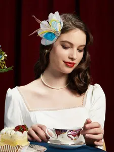 1pcs 1920s Flapper Feather Headband Rhinestone Vintage Feather Headpiece for Roaring 20s Gatsby Party Masquerade Women Costumes Hair Bows Headbands