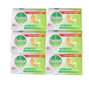 Dettol Lasting Fresh, Antibacterial, Good for Skin & Odor Protection - Pack of 6 - 100g Each Body Care Blend Comfort Cleanser