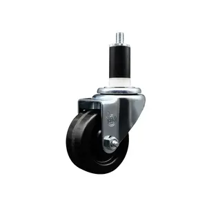 212 MAIN Heavy-Duty Phenolic Swivel Expanding Stem Caster, 3 in. Black Furniture Moving Wheel, 1.38 in. Expanding Stem Swivel Wheels