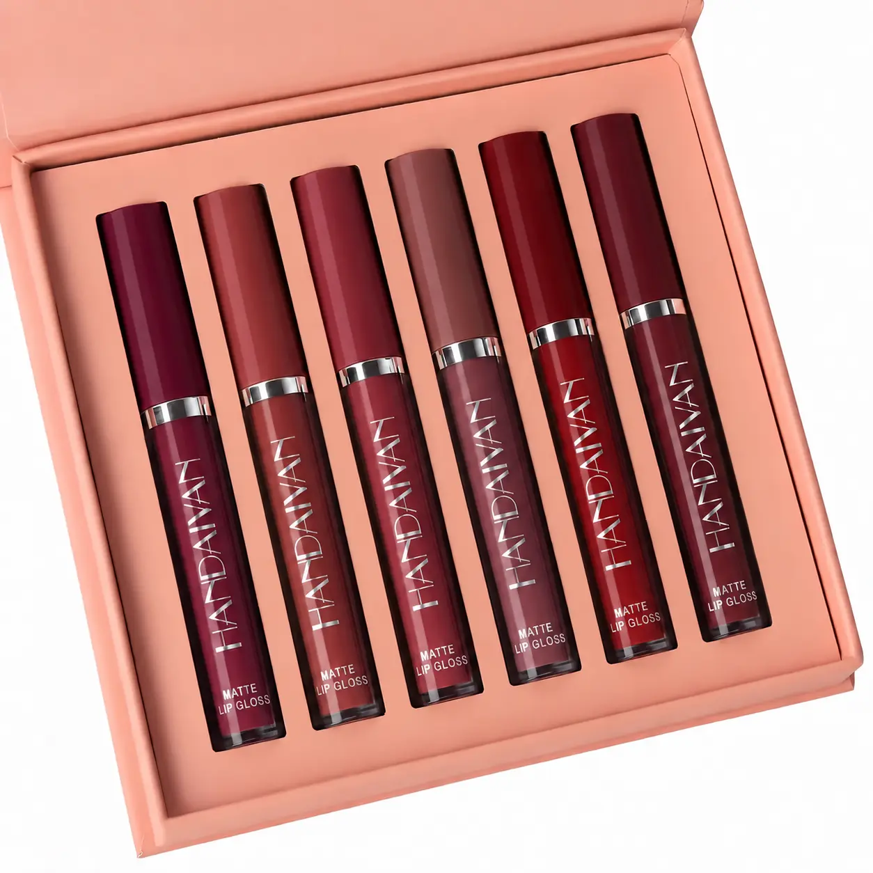 Handaiyan 6-Shade Matte Liquid Lipstick Gift Set, Waterproof Long-Wear Lip Color Collection for Everyday Makeup