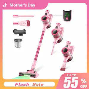 [2026 New Arrivals] S2 Cordless Vacuum Cleaner, 350W Brushless Motor for Powerful Suction, 55-Min Runtime for Whole-Home Cleaning, 8-in-1 Self-Standing Stick Vacuum with Green LED, Anti-Tangle Rechargeable Vacuum for Floors, Carpets, Tiles, Pet Hair & Car