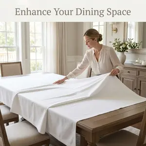 1 Pack 100% Polyester Rectangle Tablecloth, Solid, Wrinkle & Stain Resistant, Easy Clean, Fast Dry, Smooth Edge, Good Drape