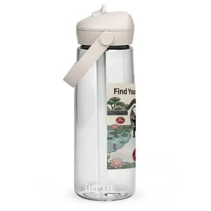 Flip straw water bottle