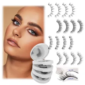 Magnetic Eyelashes with Applicator Natural Look Magnetic Lashes Reusable 4 Pairs False Eyelashes Kit Easy to Wear and Remove (KS01+B1+MC+K8)