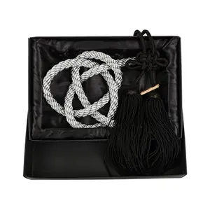 New Vip Charm JDM Fusa Black Kiku JP Knot Silver Kin Tsuna Rope