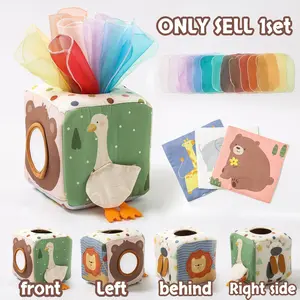 1 set tissue box toy, tissue box sensory toy, gift for boys and girls, sensory pull game scarf toy