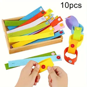DIY Felt Button Bracelet Kit, Colorful Button Bracelet Making Kit, Educational Fine Motor Skills Development Toy, DIY Craft Set
