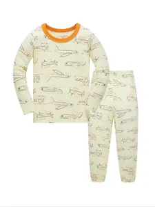Boys' Airplane Helicopter Pajama Set, Long Sleeve Sleepwear, Soft Breathable, Sweat-Wicking, Comfortable Home for All Seasons