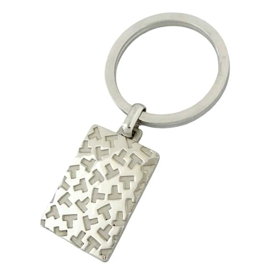 Pre-owned Tiffany & Co. Sterling Silver 925 (Ag925) Small Leather Goods 925 Silver Keyring