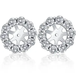 14K White Gold 1/2ct. Diamond Earring Jackets (up to 6mm)