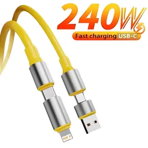 4-In-1 USB-C to Lightning Data Cable, Type C, 240w Fast Charging, Compatible with iPhone iPad Samsung, Halloween Christmas Gift