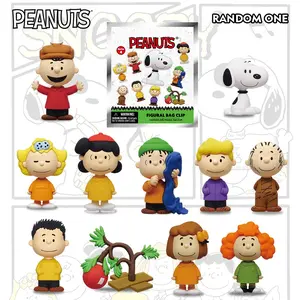 Peanuts Snoopy 3D Foam Bag Clip, Mystery Keychain for Backpacks, Charlie Lucy Woodstock, Adult Collectible, Surprise Gift